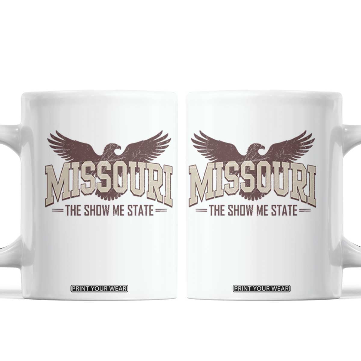 Vintage Missouri Eagle Coffee Mug Missouri The Show Me State Retro Distressed TS12 White Print Your Wear