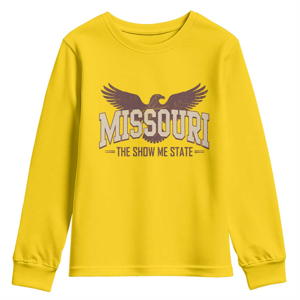 Vintage Missouri Eagle Youth Sweatshirt Missouri The Show Me State Retro Distressed TS12 Daisy Print Your Wear