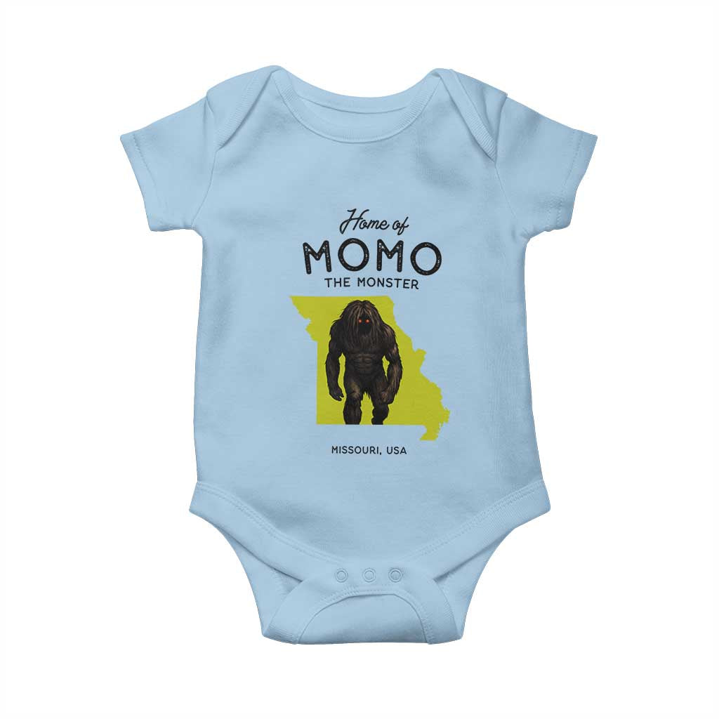 Louisiana Missouri Cryptid Lover Baby Onesie Home Of Momo The Monster TS12 Light Blue Print Your Wear