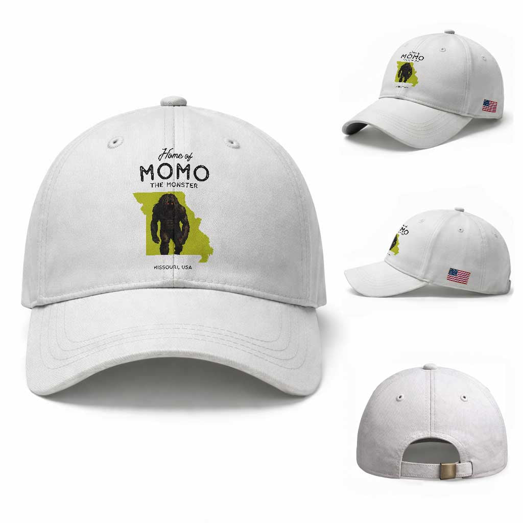 Louisiana Missouri Cryptid Lover Baseball Cap Home Of Momo The Monster TS12 Baseball Cap Universal Fit White Print Your Wear