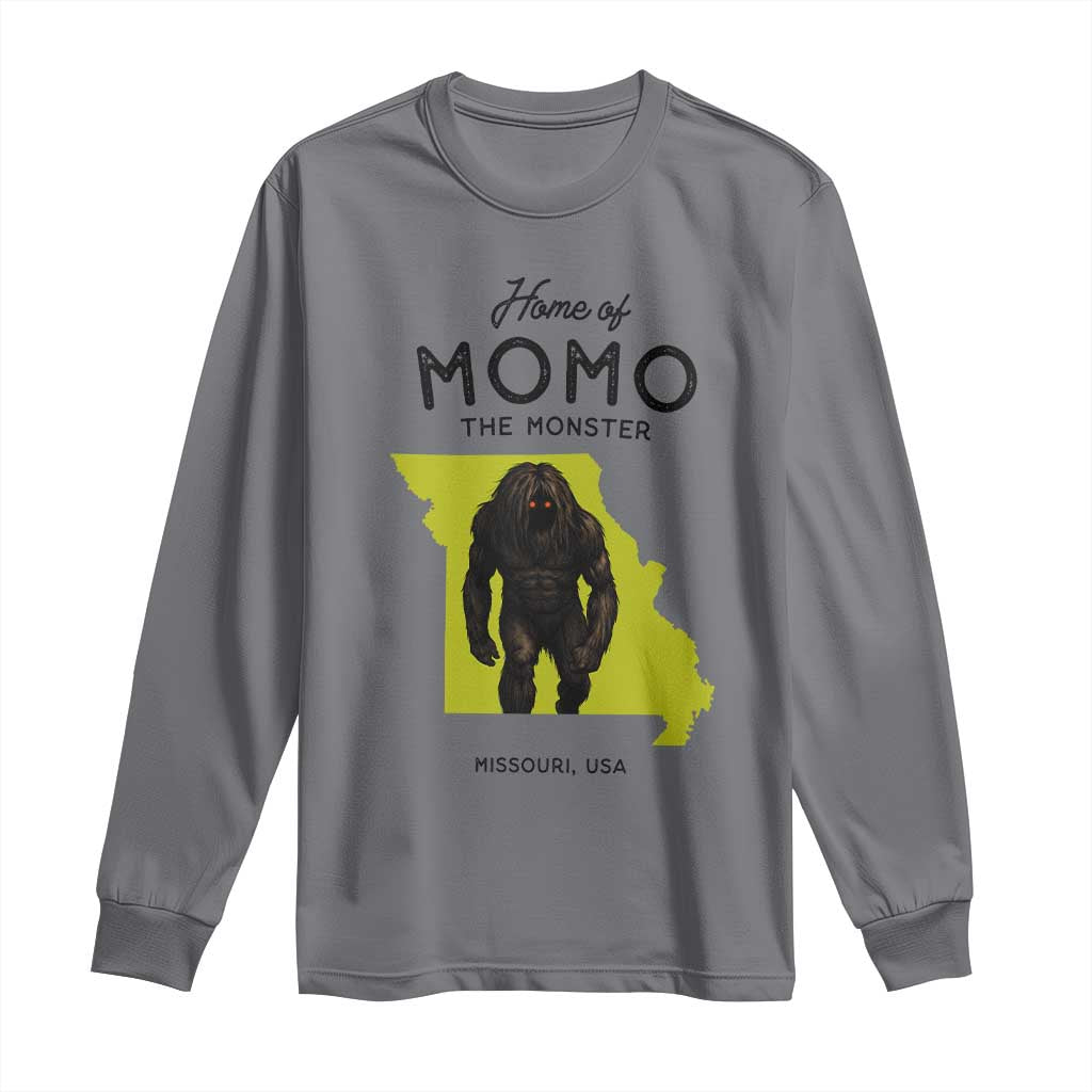 Louisiana Missouri Cryptid Lover Long Sleeve Shirt Home Of Momo The Monster TS12 Charcoal Print Your Wear