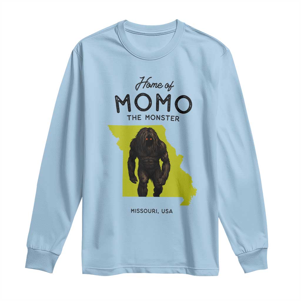 Louisiana Missouri Cryptid Lover Long Sleeve Shirt Home Of Momo The Monster TS12 Light Blue Print Your Wear