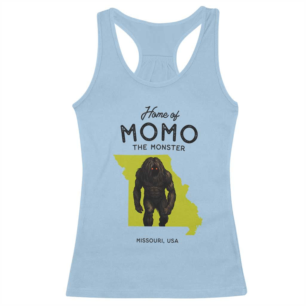 Louisiana Missouri Cryptid Lover Racerback Tank Top Home Of Momo The Monster TS12 Light Blue Print Your Wear