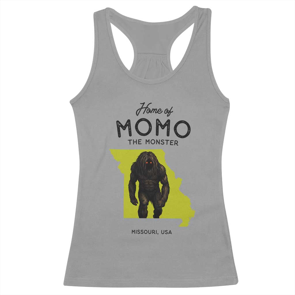 Louisiana Missouri Cryptid Lover Racerback Tank Top Home Of Momo The Monster TS12 Sport Gray Print Your Wear