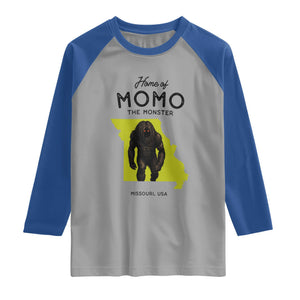 Louisiana Missouri Cryptid Lover Raglan Shirt Home Of Momo The Monster TS12 Sport Gray Royal Print Your Wear