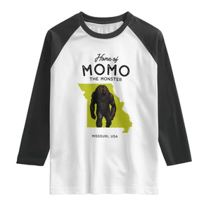 Louisiana Missouri Cryptid Lover Raglan Shirt Home Of Momo The Monster TS12 White Black Print Your Wear