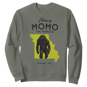 Louisiana Missouri Cryptid Lover Sweatshirt Home Of Momo The Monster TS12 Military Green Print Your Wear