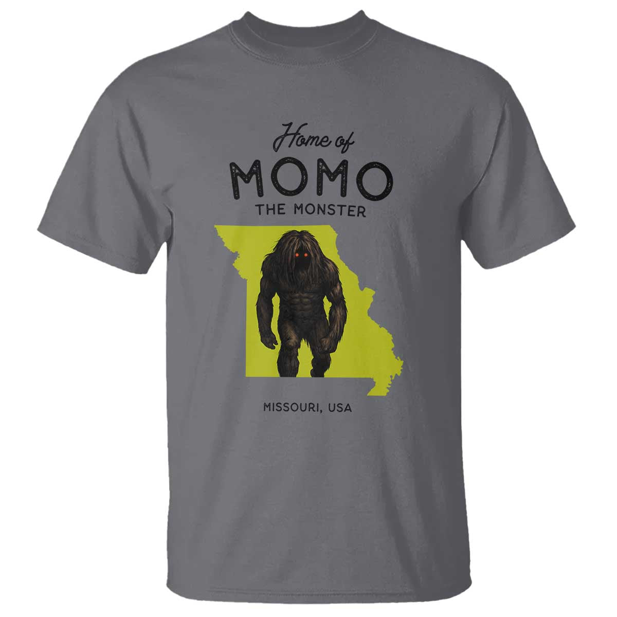 Louisiana Missouri Cryptid Lover T Shirt Home Of Momo The Monster TS12 Charcoal Print Your Wear