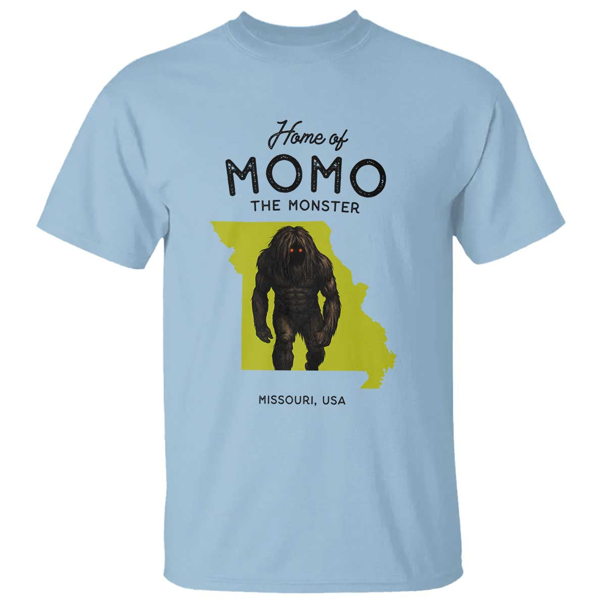 Louisiana Missouri Cryptid Lover T Shirt Home Of Momo The Monster TS12 Light Blue Print Your Wear