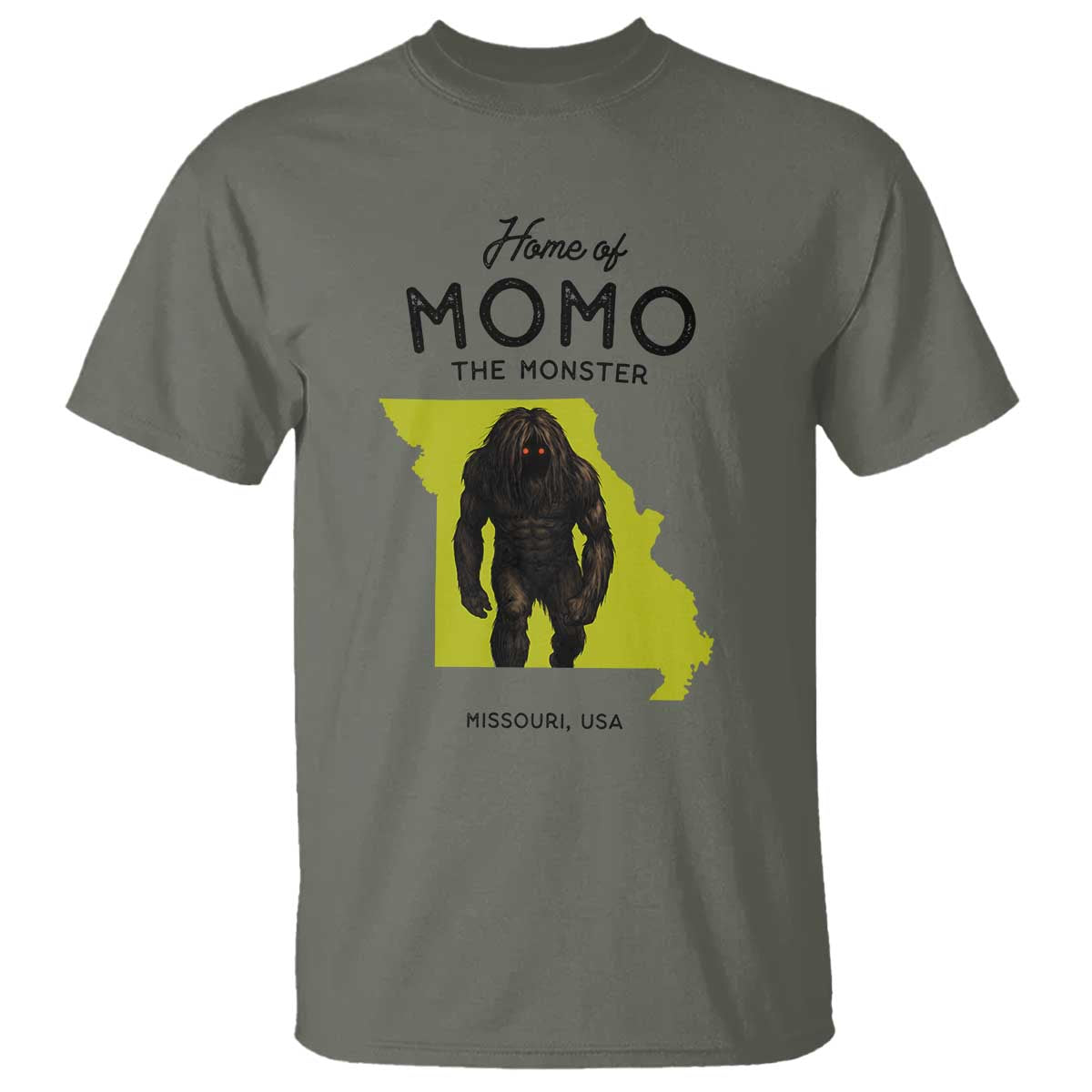 Louisiana Missouri Cryptid Lover T Shirt Home Of Momo The Monster TS12 Military Green Print Your Wear