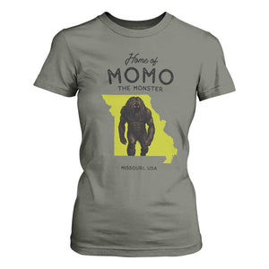 Louisiana Missouri Cryptid Lover T Shirt For Women Home Of Momo The Monster TS12 Military Green Print Your Wear