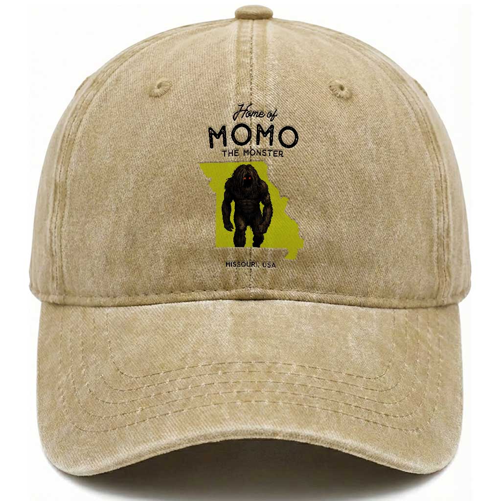 Louisiana Missouri Cryptid Lover Washed Cotton Baseball Cap Home Of Momo The Monster TS12 Print Your Wear