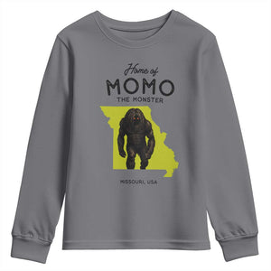 Louisiana Missouri Cryptid Lover Youth Sweatshirt Home Of Momo The Monster TS12 Charcoal Print Your Wear