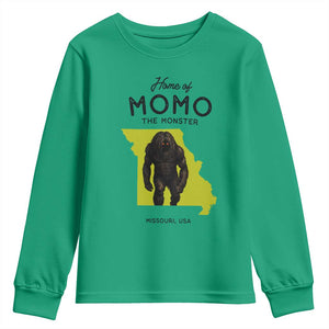 Louisiana Missouri Cryptid Lover Youth Sweatshirt Home Of Momo The Monster TS12 Irish Green Print Your Wear