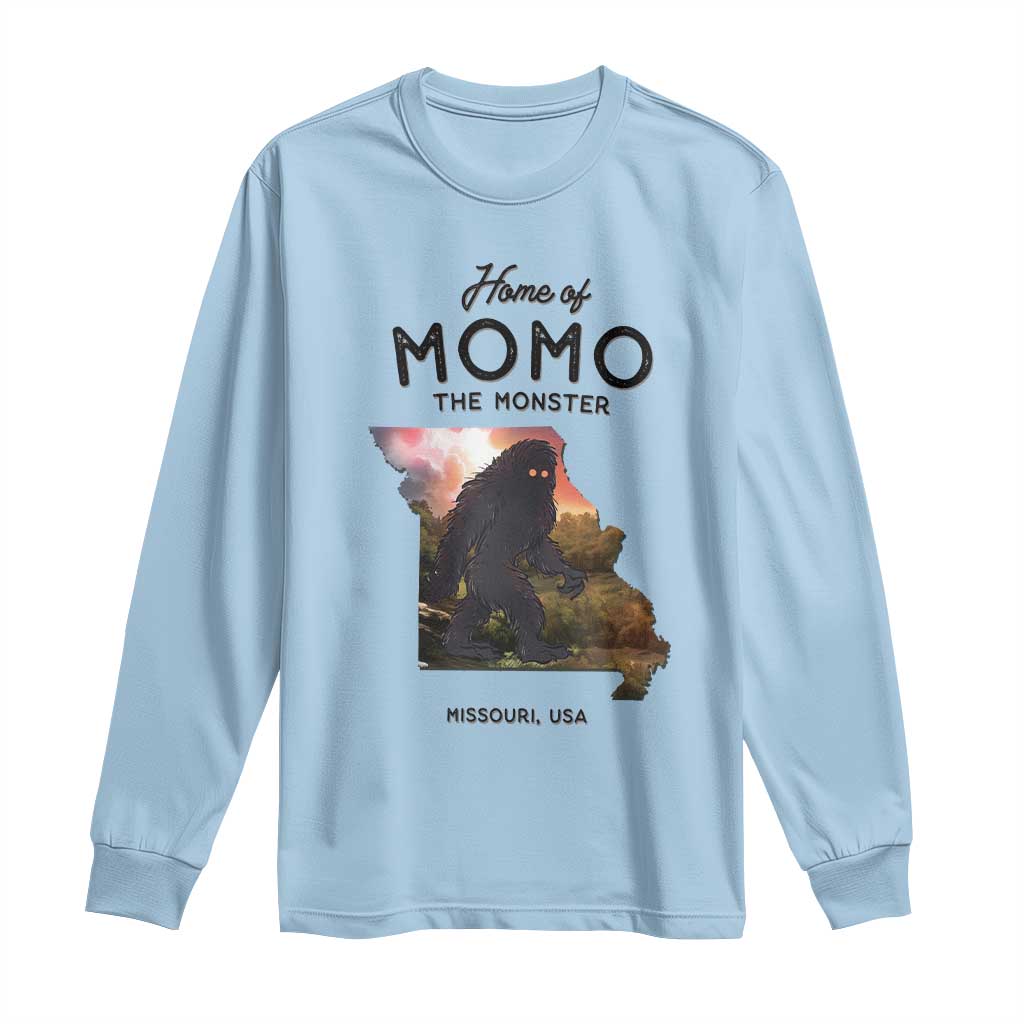 Momo The Monster Folklore Long Sleeve Shirt Louisiana Missouri Cryptid Lover Gift TS12 Light Blue Print Your Wear