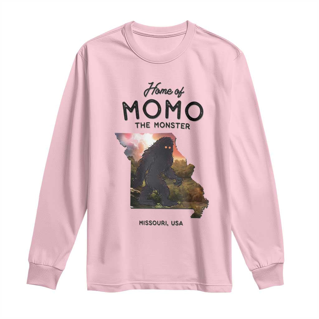 Momo The Monster Folklore Long Sleeve Shirt Louisiana Missouri Cryptid Lover Gift TS12 Light Pink Print Your Wear