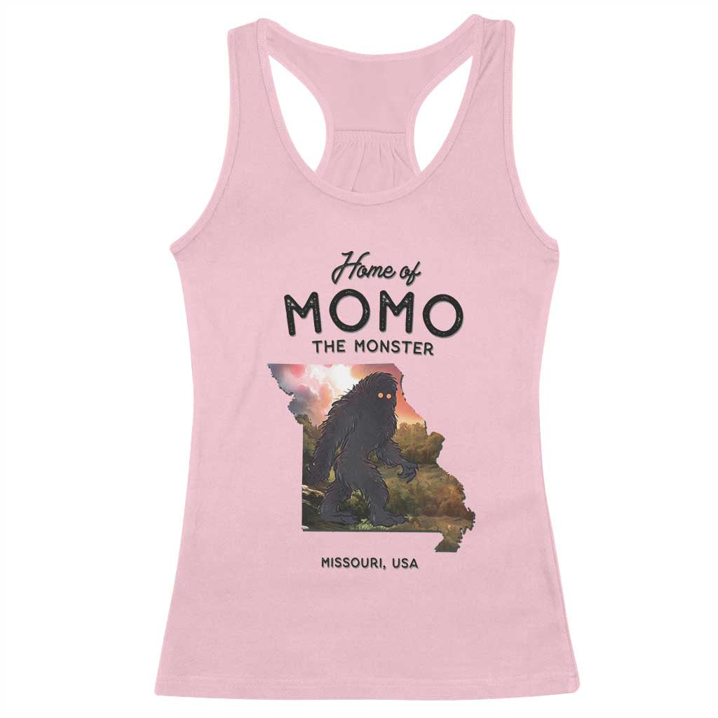 Momo The Monster Folklore Racerback Tank Top Louisiana Missouri Cryptid Lover Gift TS12 Light Pink Print Your Wear