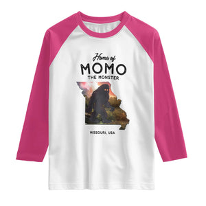 Momo The Monster Folklore Raglan Shirt Louisiana Missouri Cryptid Lover Gift TS12 White Heliconia Print Your Wear
