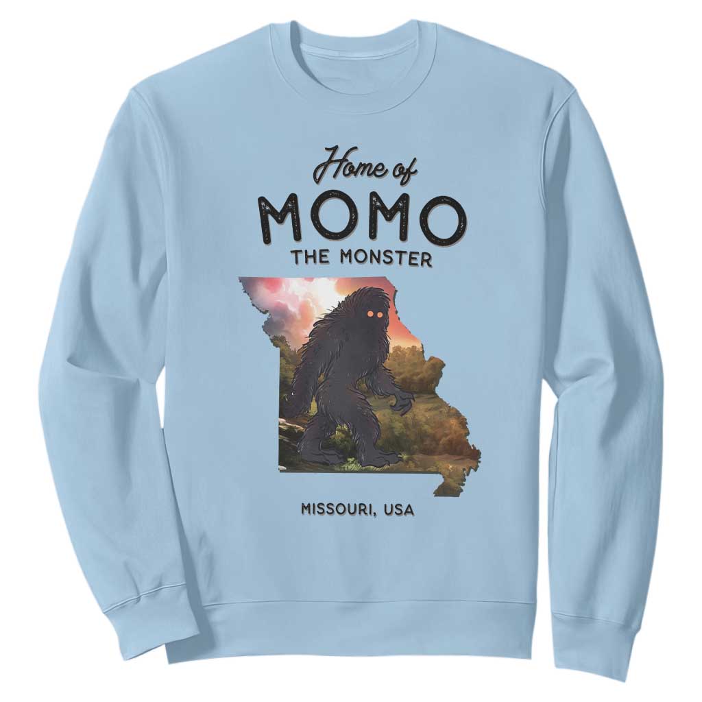 Momo The Monster Folklore Sweatshirt Louisiana Missouri Cryptid Lover Gift TS12 Light Blue Print Your Wear