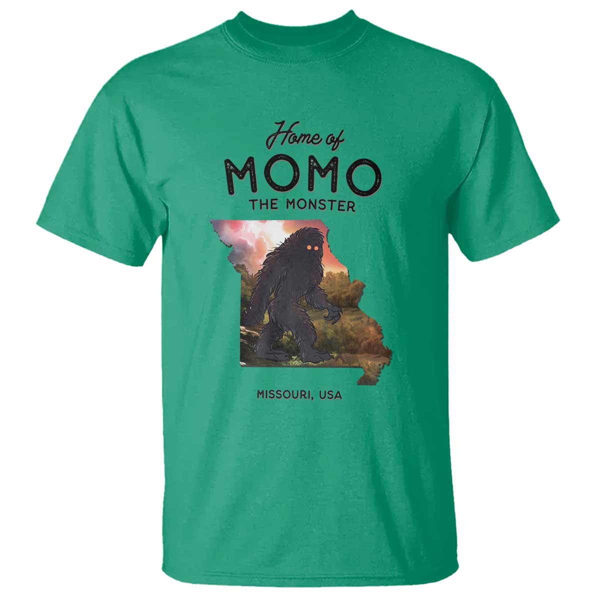 Momo The Monster Folklore T Shirt Louisiana Missouri Cryptid Lover Gift TS12 Irish Green Print Your Wear