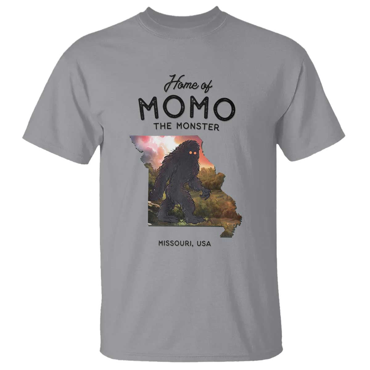 Momo The Monster Folklore T Shirt Louisiana Missouri Cryptid Lover Gift TS12 Sport Gray Print Your Wear