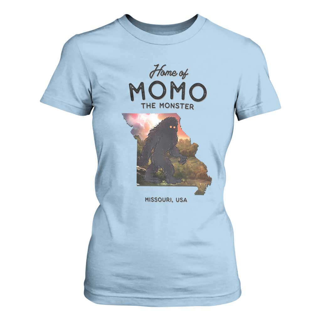 Momo The Monster Folklore T Shirt For Women Louisiana Missouri Cryptid Lover Gift TS12 Light Blue Print Your Wear