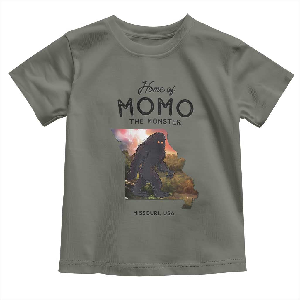 Momo The Monster Folklore Toddler T Shirt Louisiana Missouri Cryptid Lover Gift TS12 Military Green Print Your Wear