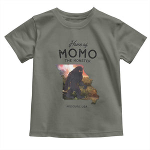 Momo The Monster Folklore Toddler T Shirt Louisiana Missouri Cryptid Lover Gift TS12 Military Green Print Your Wear