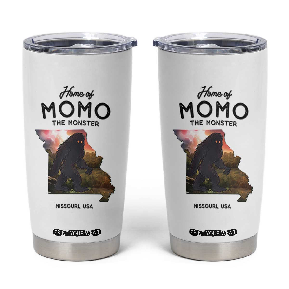 Momo The Monster Folklore Tumbler Cup Louisiana Missouri Cryptid Lover Gift TS12 White Print Your Wear