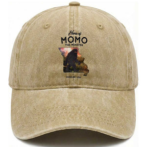 Momo The Monster Folklore Washed Cotton Baseball Cap Louisiana Missouri Cryptid Lover Gift TS12 Print Your Wear