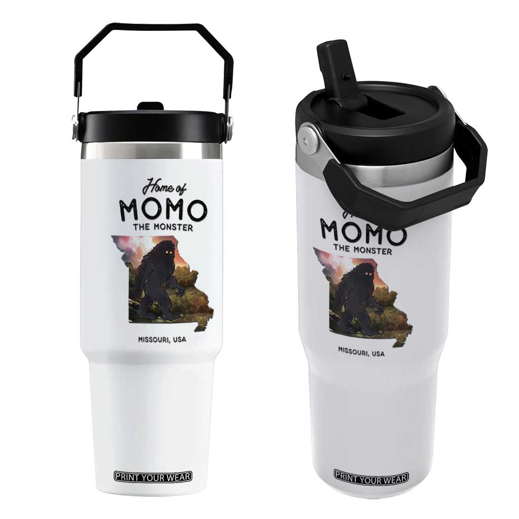 Momo The Monster Folklore Flip Straw Tumbler Louisiana Missouri Cryptid Lover Gift TS12 One Size: 30 oz White Print Your Wear