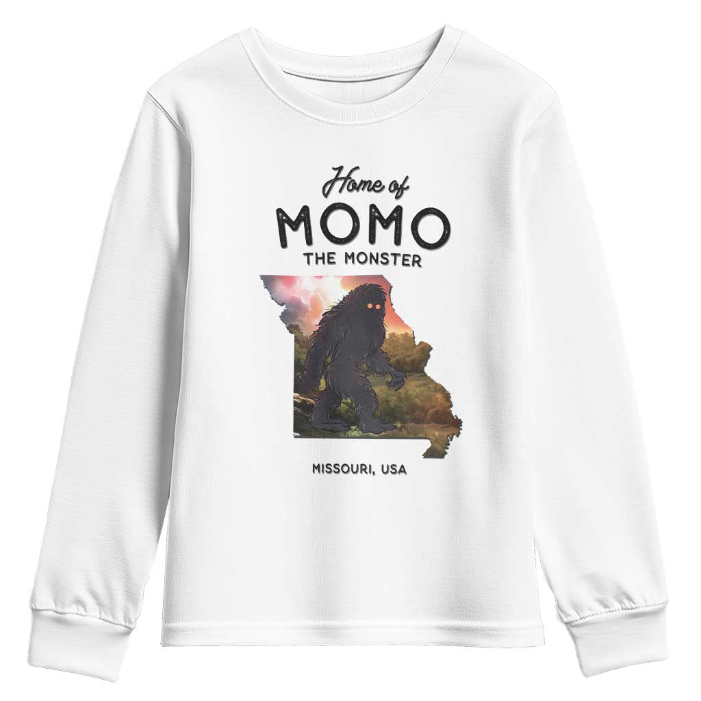 Momo The Monster Folklore Youth Sweatshirt Louisiana Missouri Cryptid Lover Gift TS12 White Print Your Wear