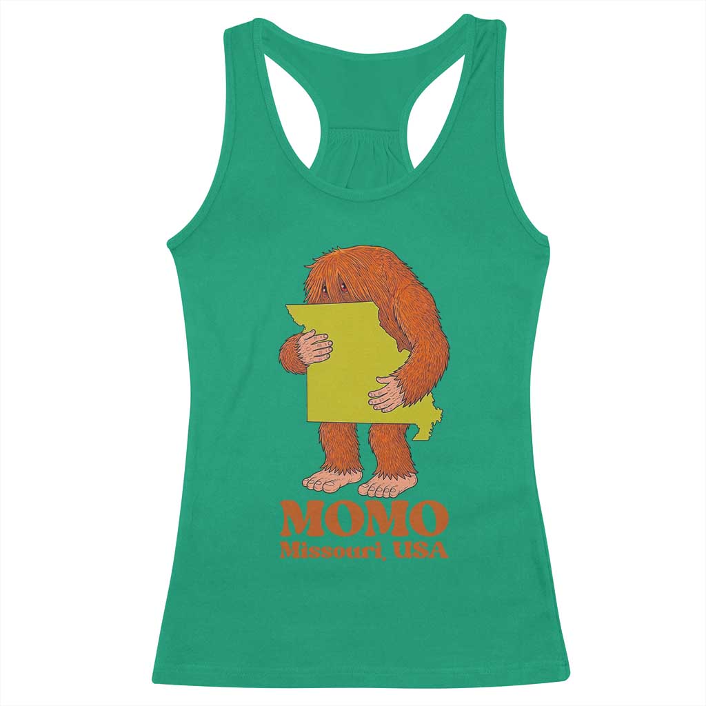 Missouri Cryptid Local Legend Racerback Tank Top Momo The Monster Lover Graphic TS12 Irish Green Print Your Wear