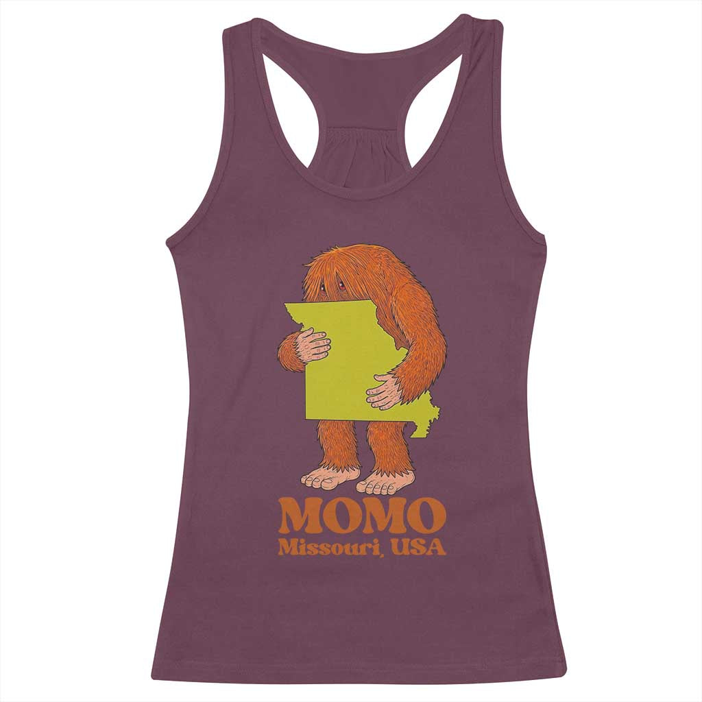 Missouri Cryptid Local Legend Racerback Tank Top Momo The Monster Lover Graphic TS12 Maroon Print Your Wear