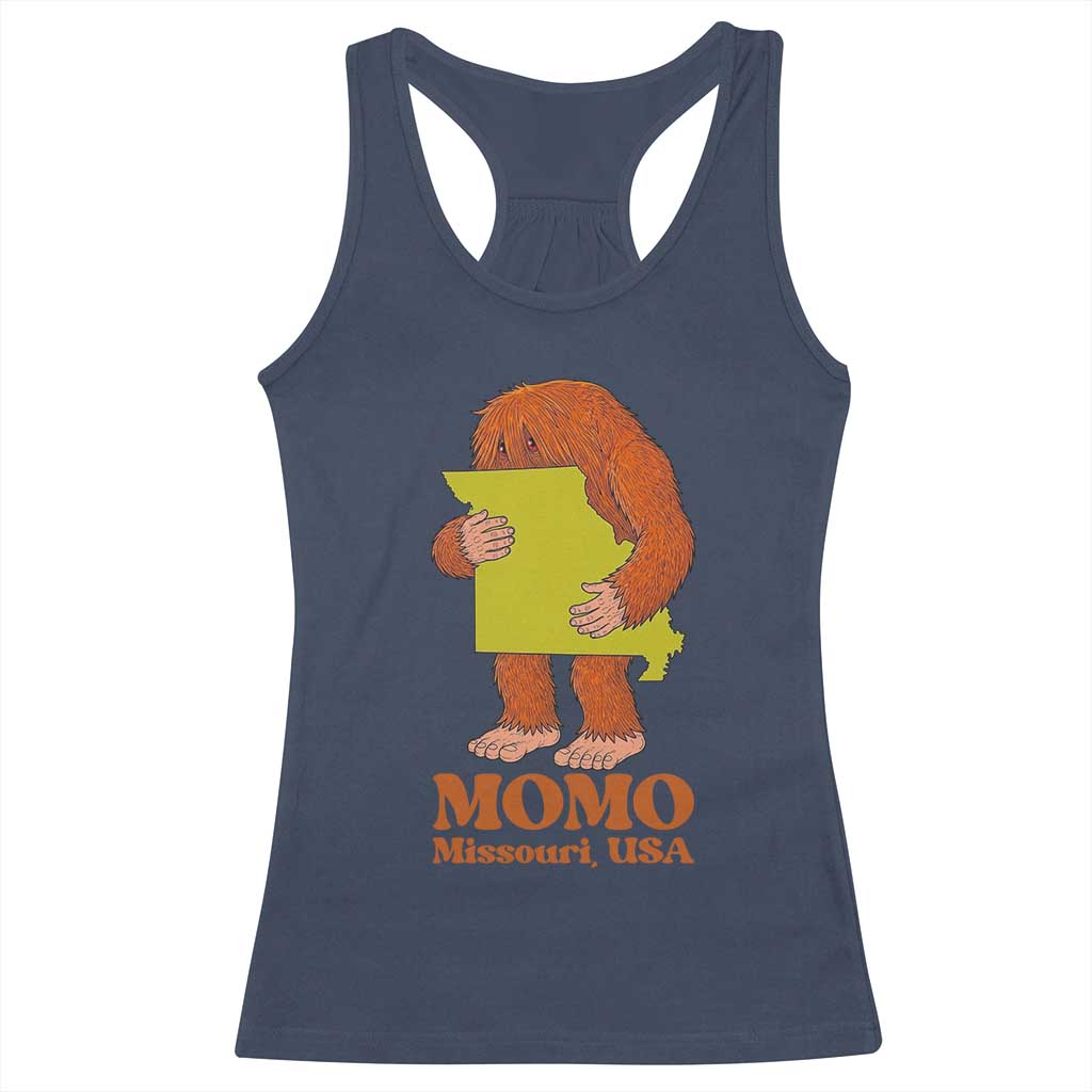 Missouri Cryptid Local Legend Racerback Tank Top Momo The Monster Lover Graphic TS12 Navy Print Your Wear