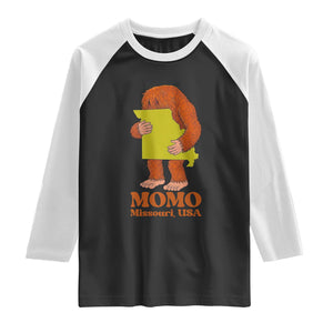 Missouri Cryptid Local Legend Raglan Shirt Momo The Monster Lover Graphic TS12 Black White Print Your Wear