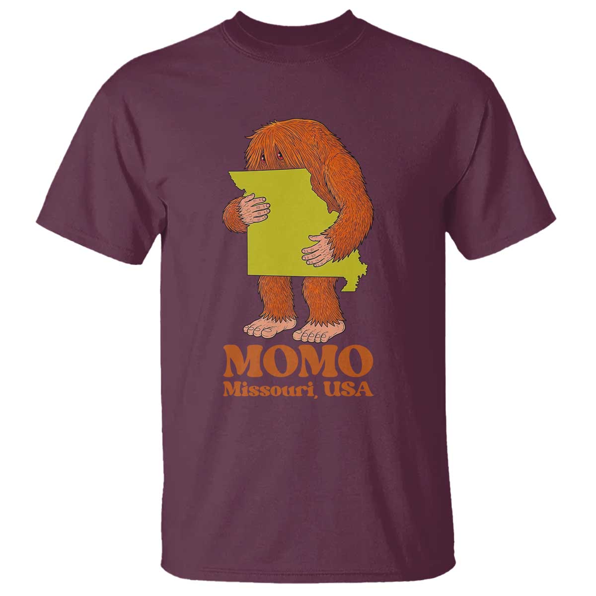 Missouri Cryptid Local Legend T Shirt Momo The Monster Lover Graphic TS12 Maroon Print Your Wear