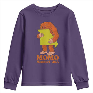 Missouri Cryptid Local Legend Youth Sweatshirt Momo The Monster Lover Graphic TS12 Purple Print Your Wear