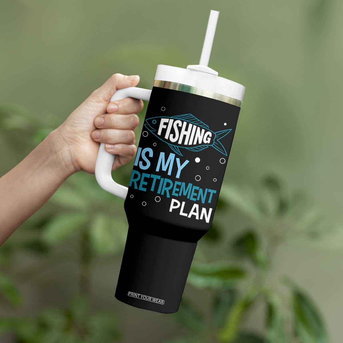 Fishing Is My Retirement Plan Tumbler With Handle Perfect For Retirees And Fishing Lovers TS12 Print Your Wear