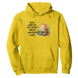 Cat Coffee Lover Hoodie Now I Wake Up Sip Coffee And Do Whatever I Want TS12 Daisy Print Your Wear