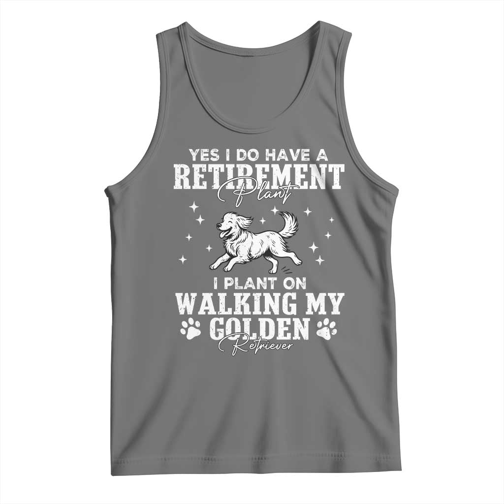 Dog Lover Tank Top I Plan On Walking My Golden Retriever Retirement TS12 Black Heather Print Your Wear