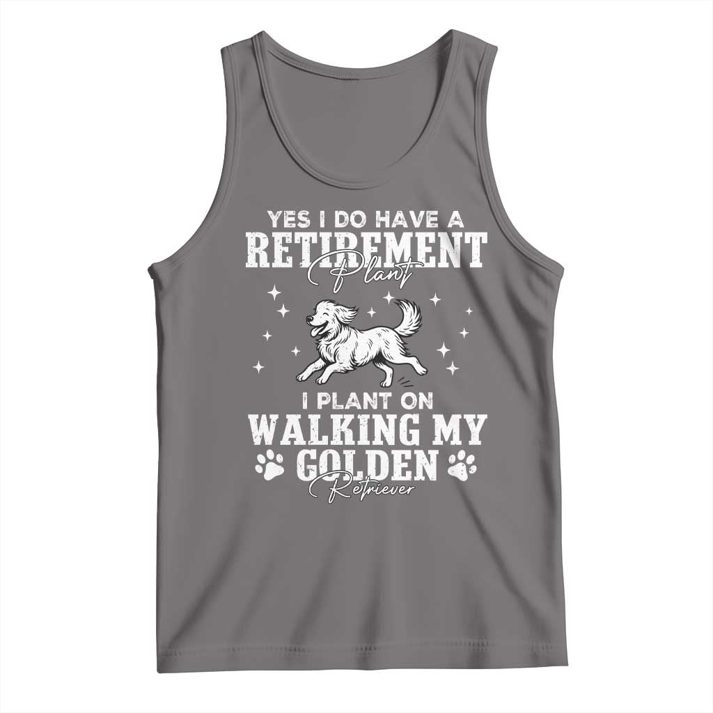 Dog Lover Tank Top I Plan On Walking My Golden Retriever Retirement TS12 Deep Heather Print Your Wear