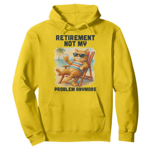 Funny Retirement Cat Hoodie Retired Not My Problem Anymore Chill Beach Vibes TS12 Daisy Print Your Wear