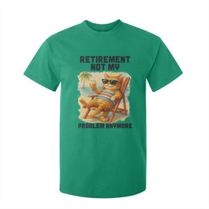 Funny Retirement Cat T Shirt For Kid Retired Not My Problem Anymore Chill Beach Vibes TS12 Irish Green Print Your Wear