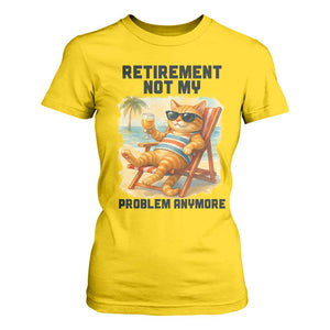 Funny Retirement Cat T Shirt For Women Retired Not My Problem Anymore Chill Beach Vibes TS12 Daisy Print Your Wear