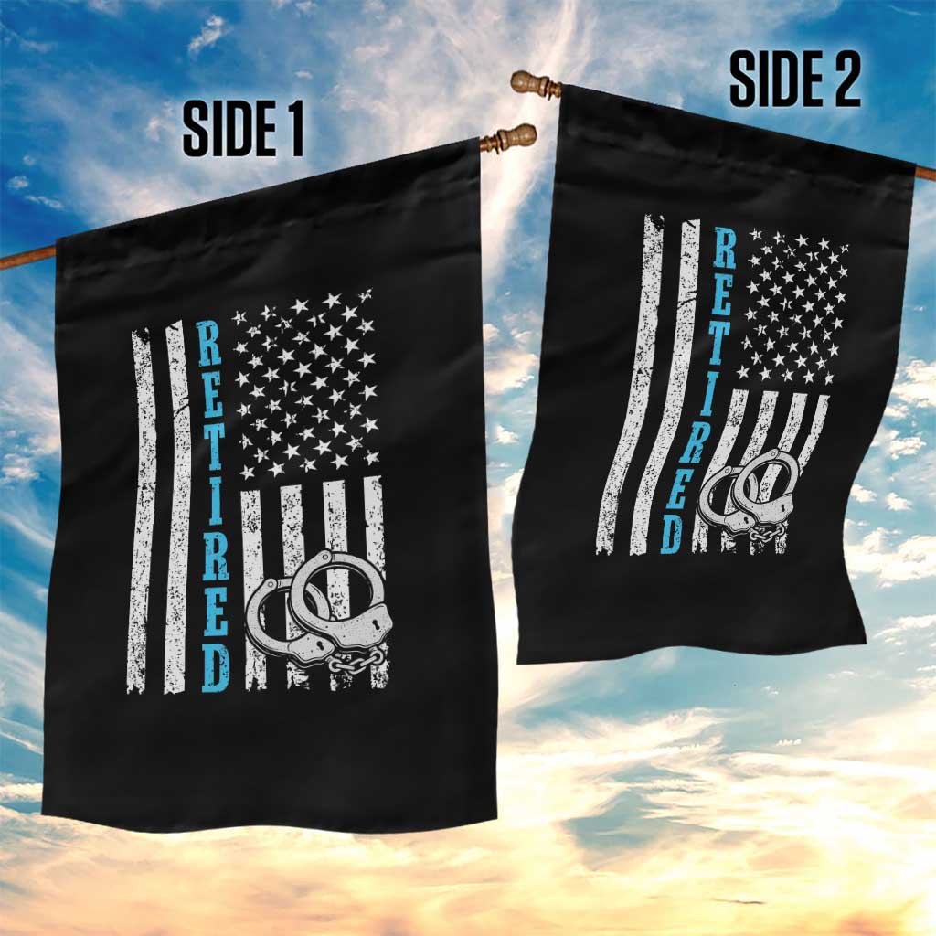 Funny Retired Police Officer Garden Flag Patriotic Flag With Handcuffs TS12 Print Your Wear