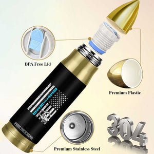 Funny Retired Police Officer Bullet Tumbler Patriotic Flag With Handcuffs TS12 Print Your Wear