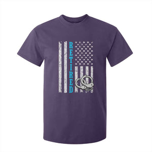 Funny Retired Police Officer T Shirt For Kid Patriotic Flag With Handcuffs TS12 Purple Print Your Wear