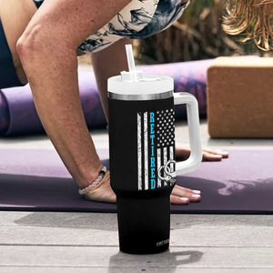 Funny Retired Police Officer Tumbler With Handle Patriotic Flag With Handcuffs TS12 Print Your Wear