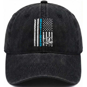 Funny Retired Police Officer Washed Cotton Baseball Cap Patriotic Flag With Handcuffs TS12 Print Your Wear